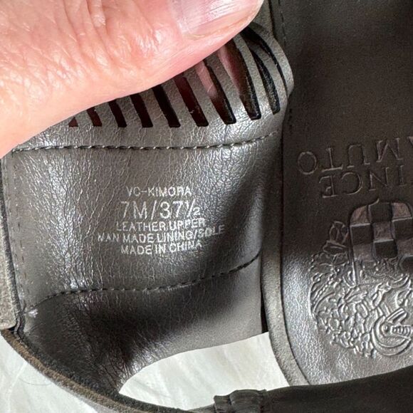 Vince Camuto Kimora Grey Perforated Suede Slingback Sandals Sz 7 - Picture 4 of 5